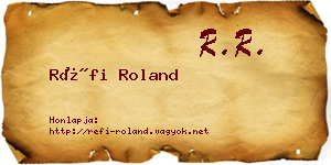 Réfi Roland névjegykártya